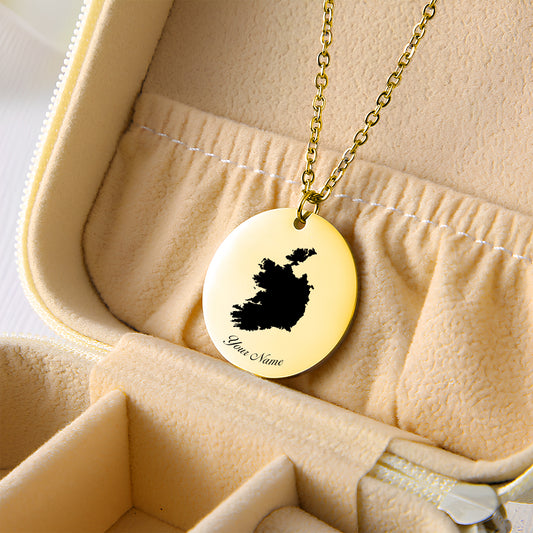 Ireland Country Map Necklace - Personalizable Jewelry