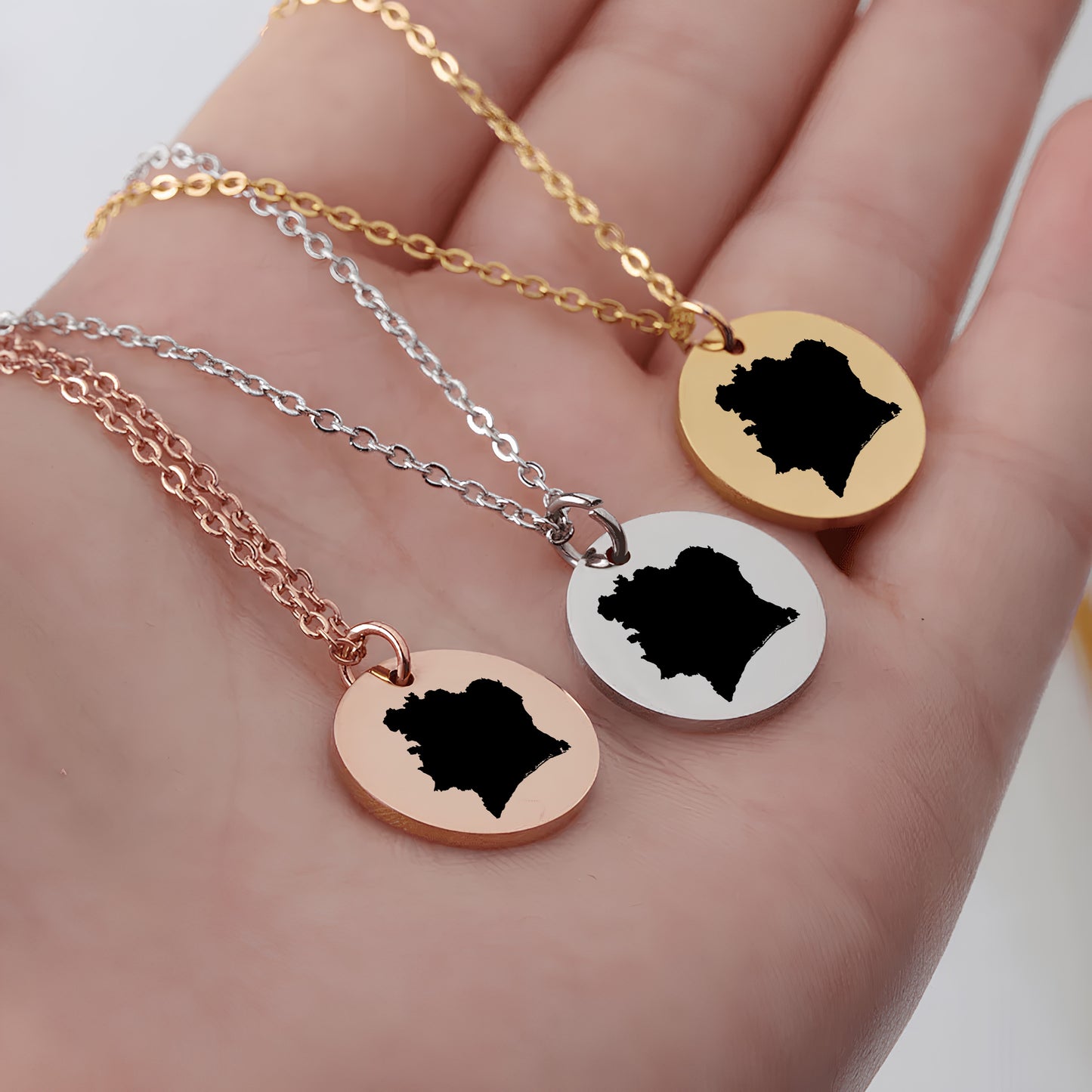 Ivory Coast Country Map Necklace - Personalizable Jewelry