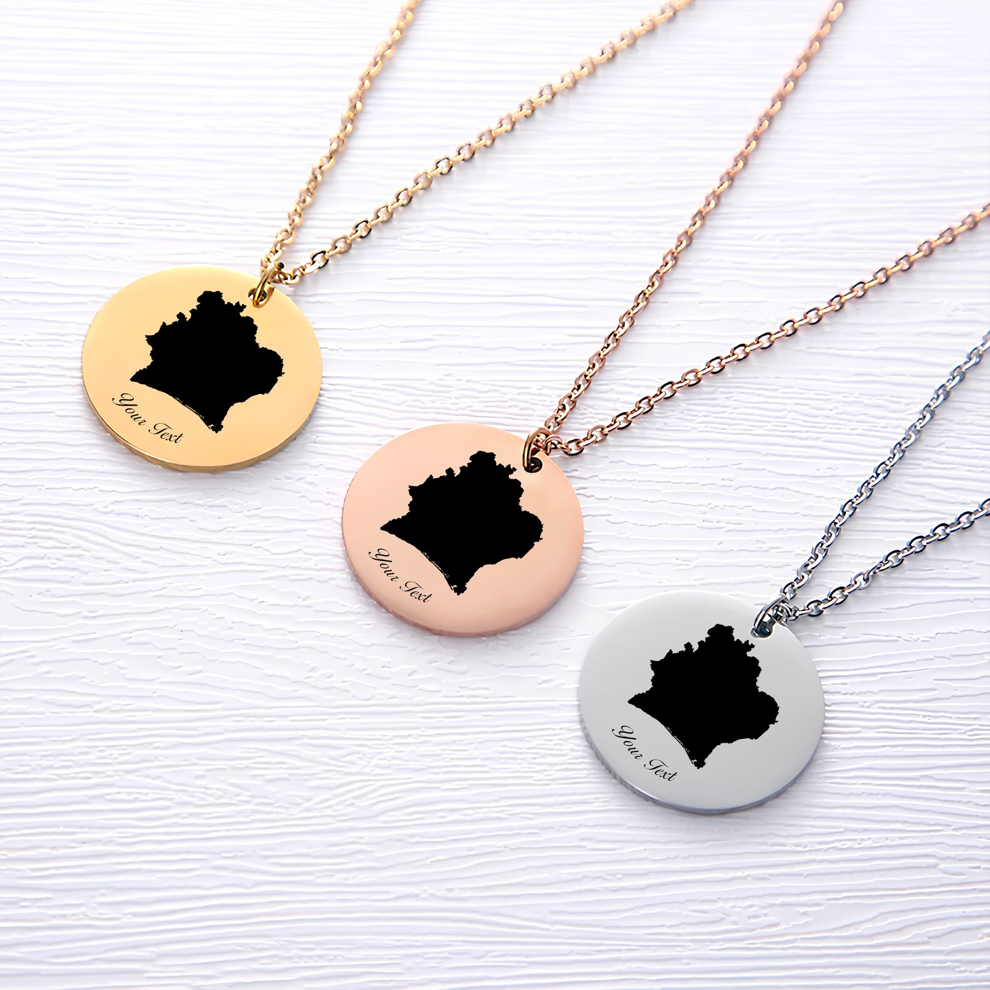 Ivory Coast Country Map Necklace - Personalizable Jewelry