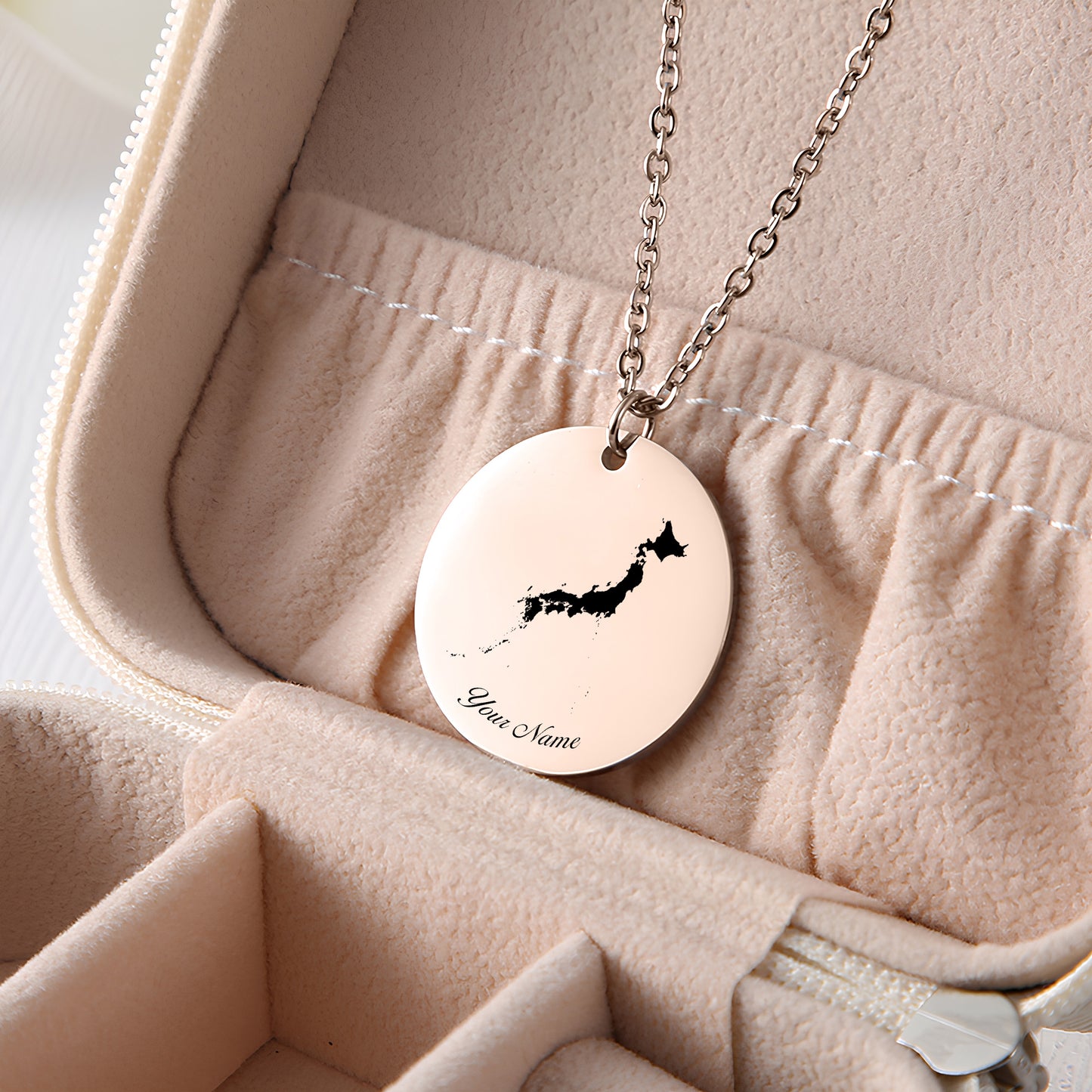 Japan Country Map Necklace - Personalizable Jewelry