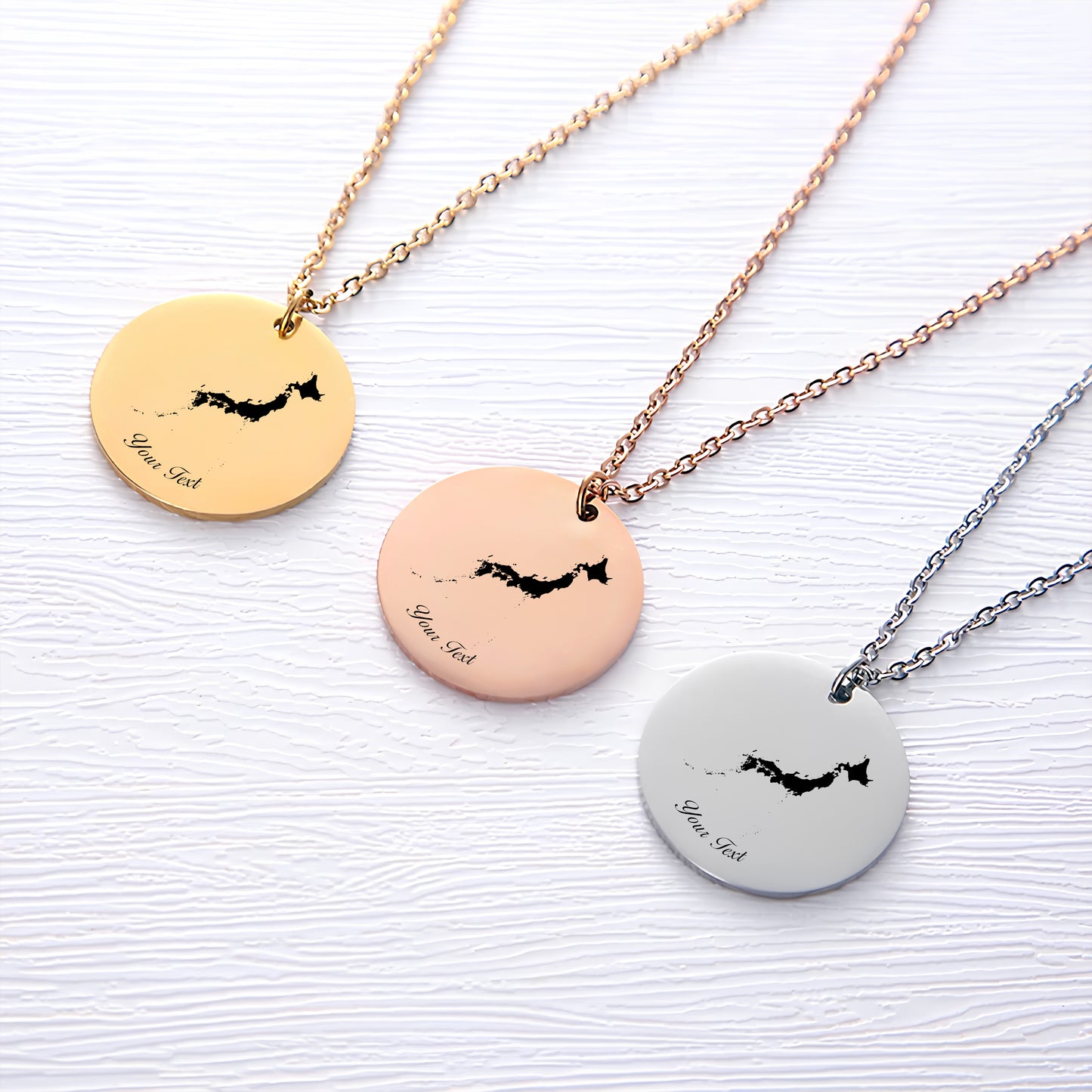 Japan Country Map Necklace - Personalizable Jewelry