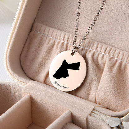 Jordan Country Map Necklace - Personalizable Jewelry