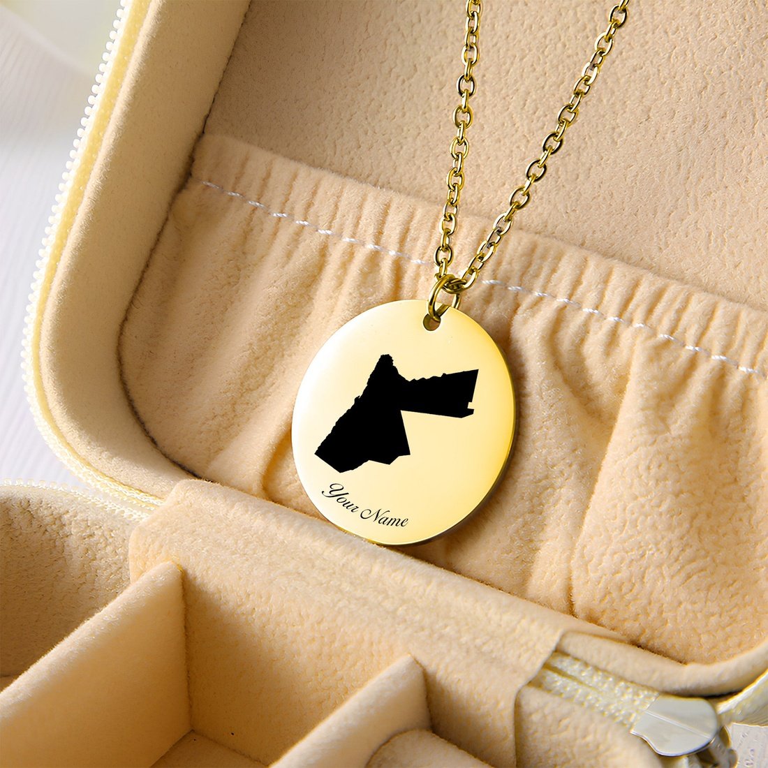 Jordan Country Map Necklace - Personalizable Jewelry