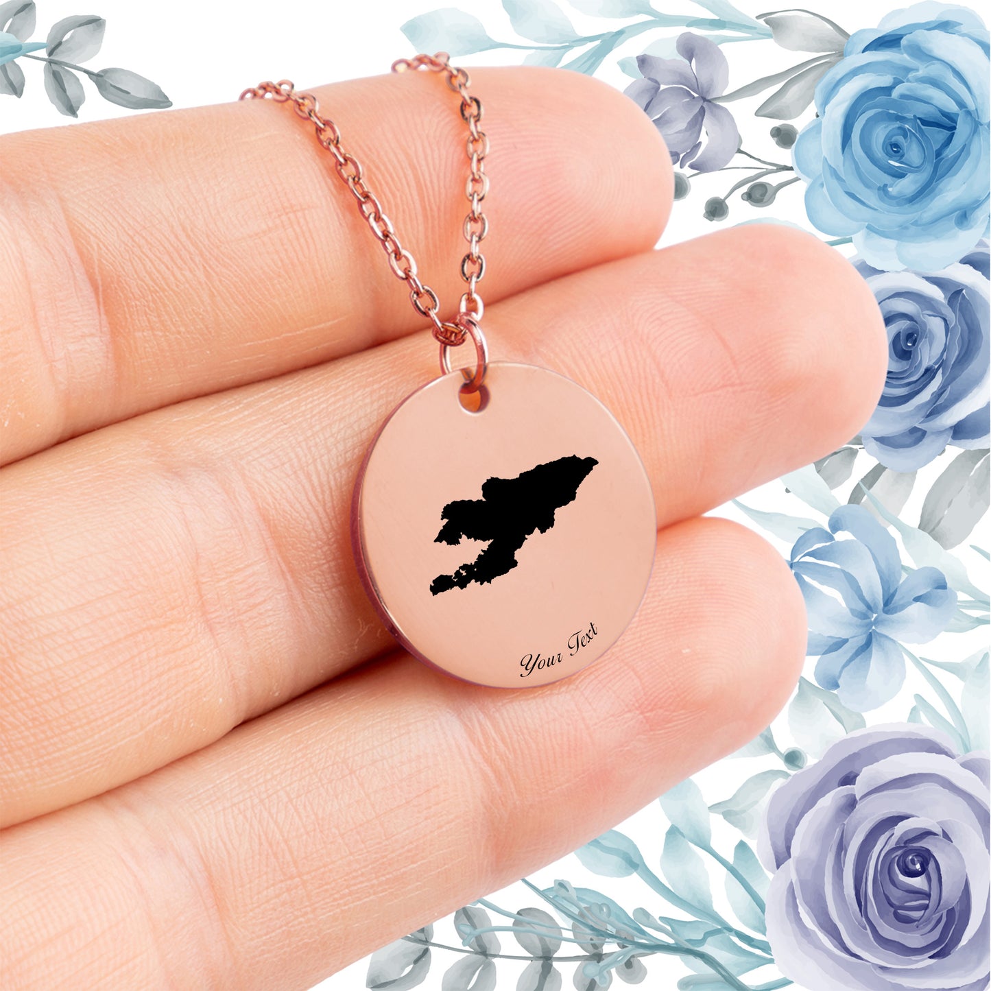 Kyrgyzstan Country Map Necklace - Personalizable Jewelry