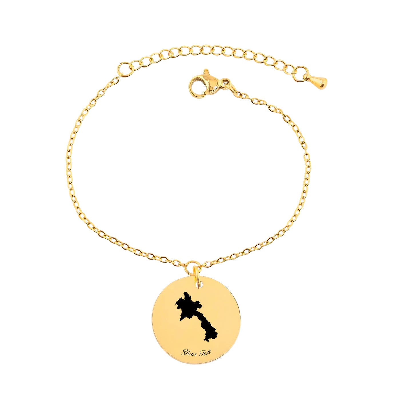 Laos Country Map Necklace - Personalizable Jewelry