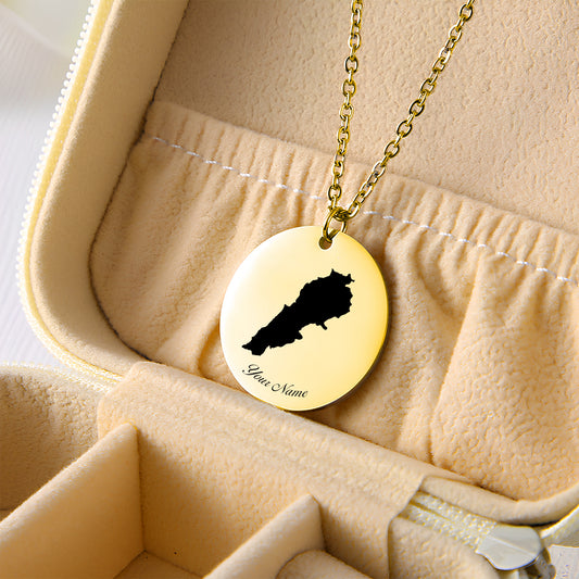 Lebanon Country Map Necklace - Personalizable Jewelry