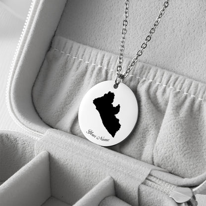 Liberia Country Map Necklace - Personalizable Jewelry