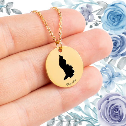 Liechtenstein Country Map Necklace - Personalizable Jewelry