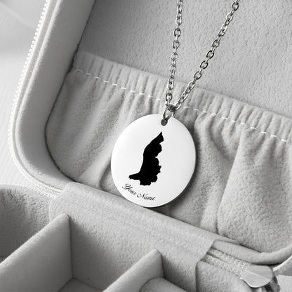 Liechtenstein Country Map Necklace - Personalizable Jewelry