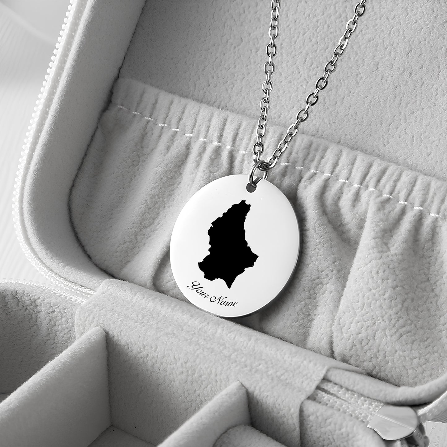 Luxembourg Country Map Necklace - Personalizable Jewelry