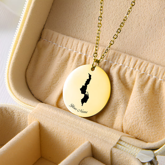 Malawi Country Map Necklace - Personalizable Jewelry