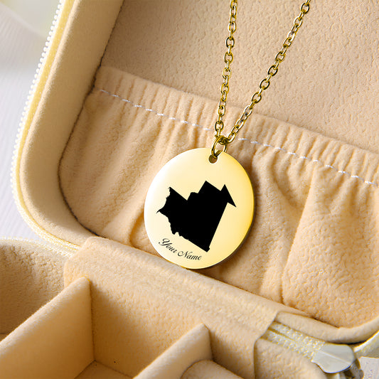 Mauritania Country Map Necklace - Personalizable Jewelry