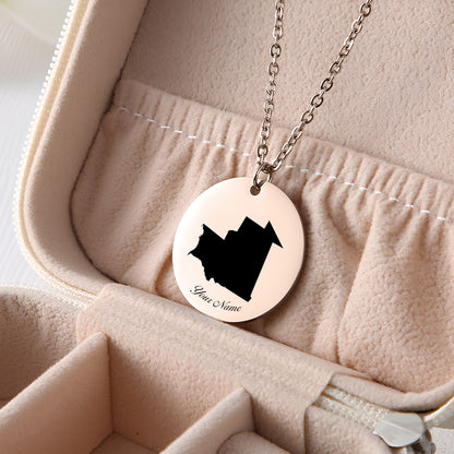 Mauritania Country Map Necklace - Personalizable Jewelry