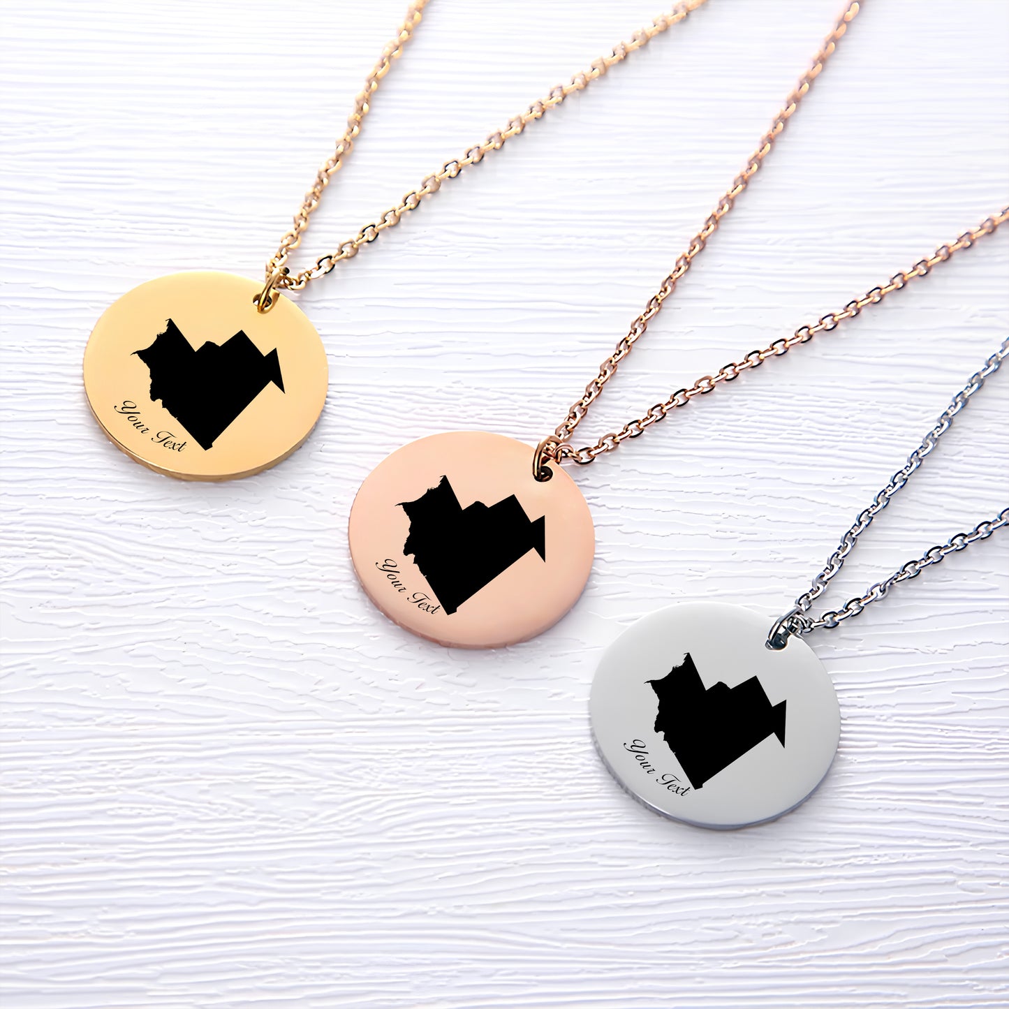 Mauritania Country Map Necklace - Personalizable Jewelry