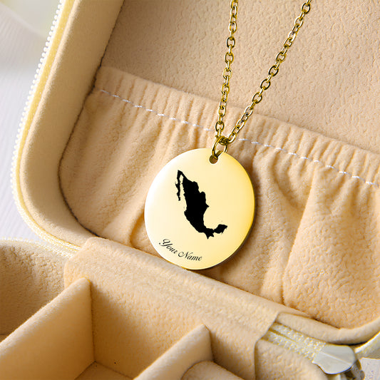 Mexico Country Map Necklace - Personalizable Jewelry