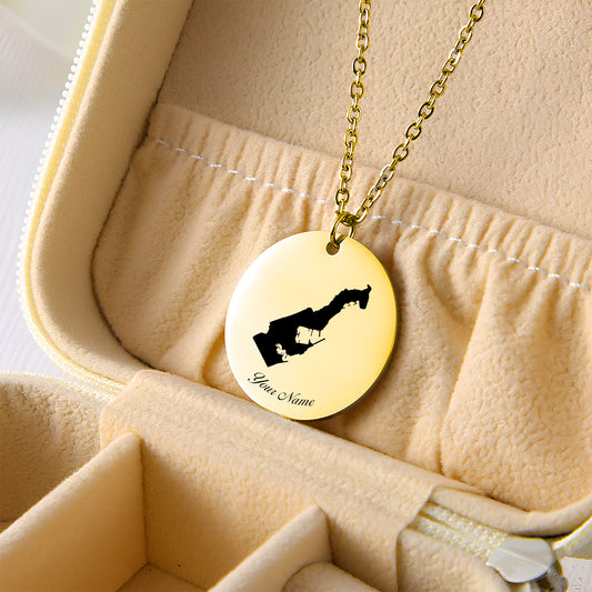 Monaco Country Map Necklace - Personalizable Jewelry