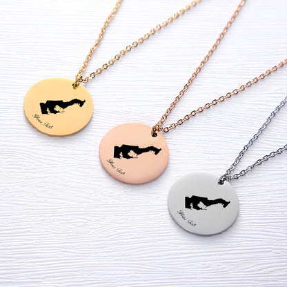 Monaco Country Map Necklace - Personalizable Jewelry