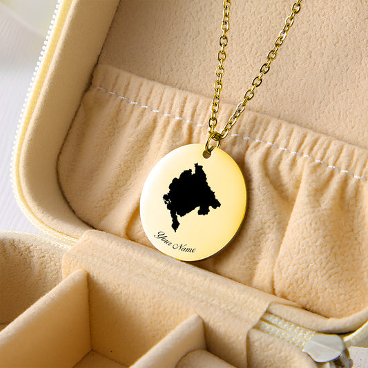 Montenegro Country Map Necklace - Personalizable Jewelry