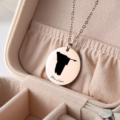 Namibia Country Map Necklace - Personalizable Jewelry