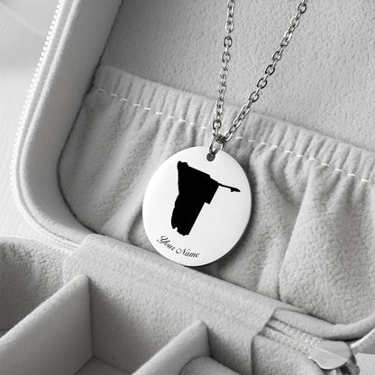 Namibia Country Map Necklace - Personalizable Jewelry