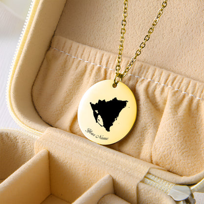 Nicaragua Country Map Necklace - Personalizable Jewelry