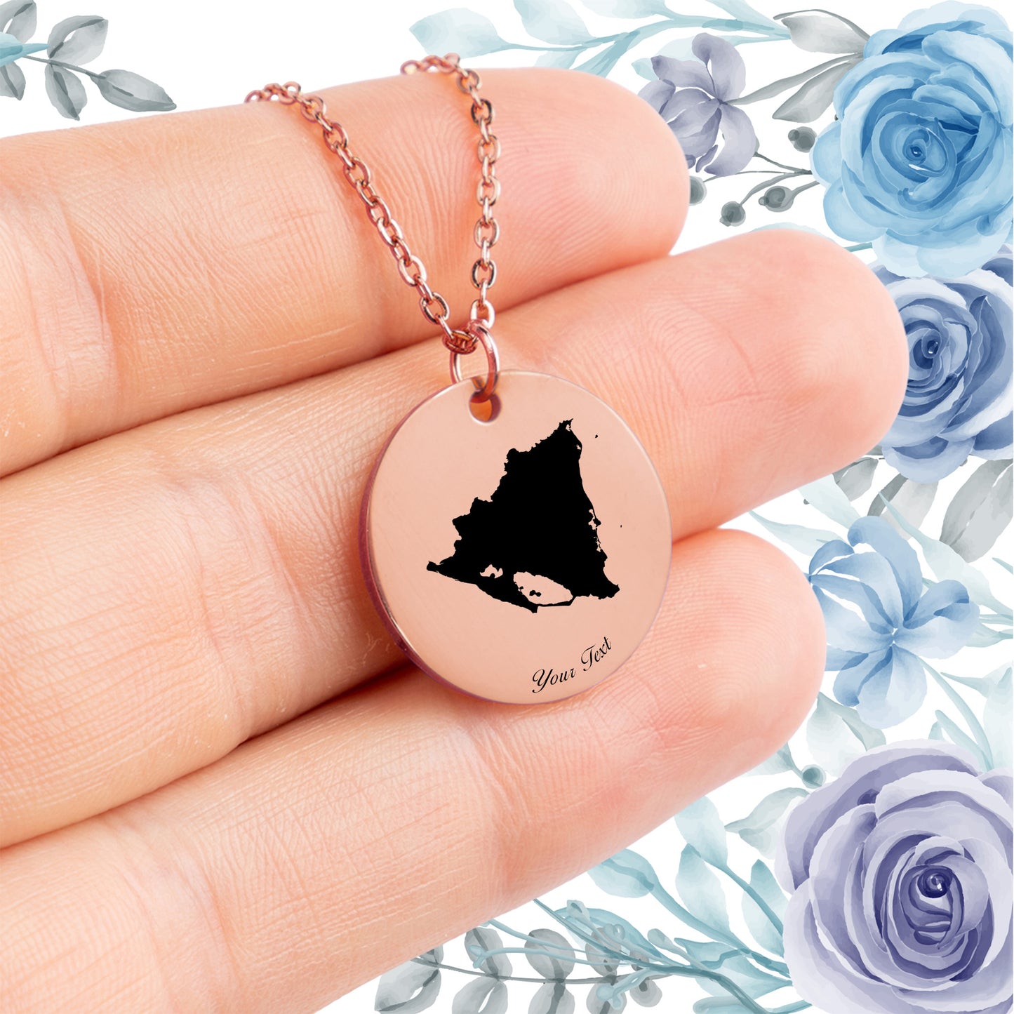 Nicaragua Country Map Necklace - Personalizable Jewelry