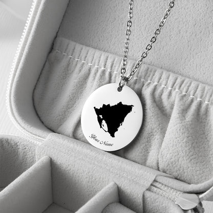 Nicaragua Country Map Necklace - Personalizable Jewelry