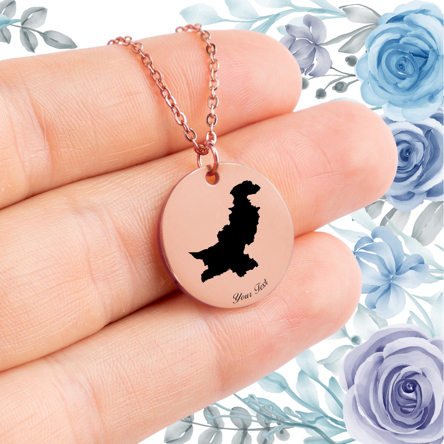 Pakistan Country Map Necklace - Personalizable Jewelry