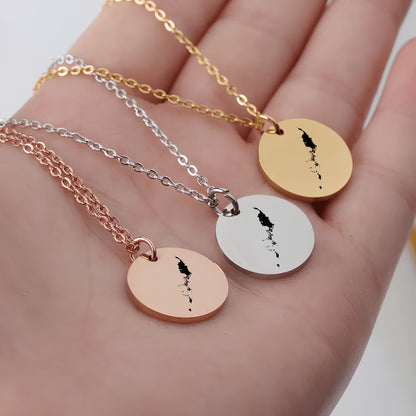 Palau Country Map Necklace - Personalizable Jewelry