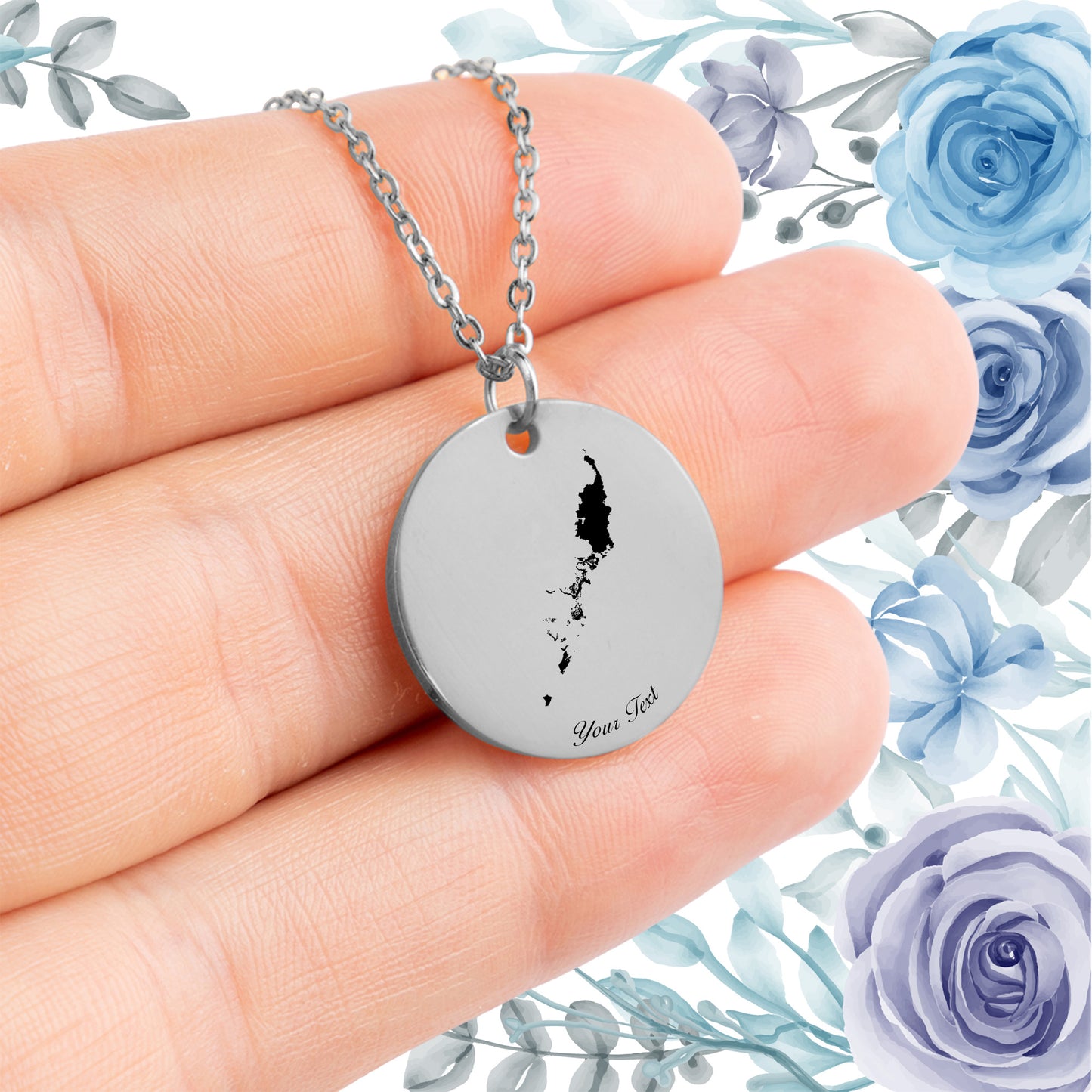 Palau Country Map Necklace - Personalizable Jewelry