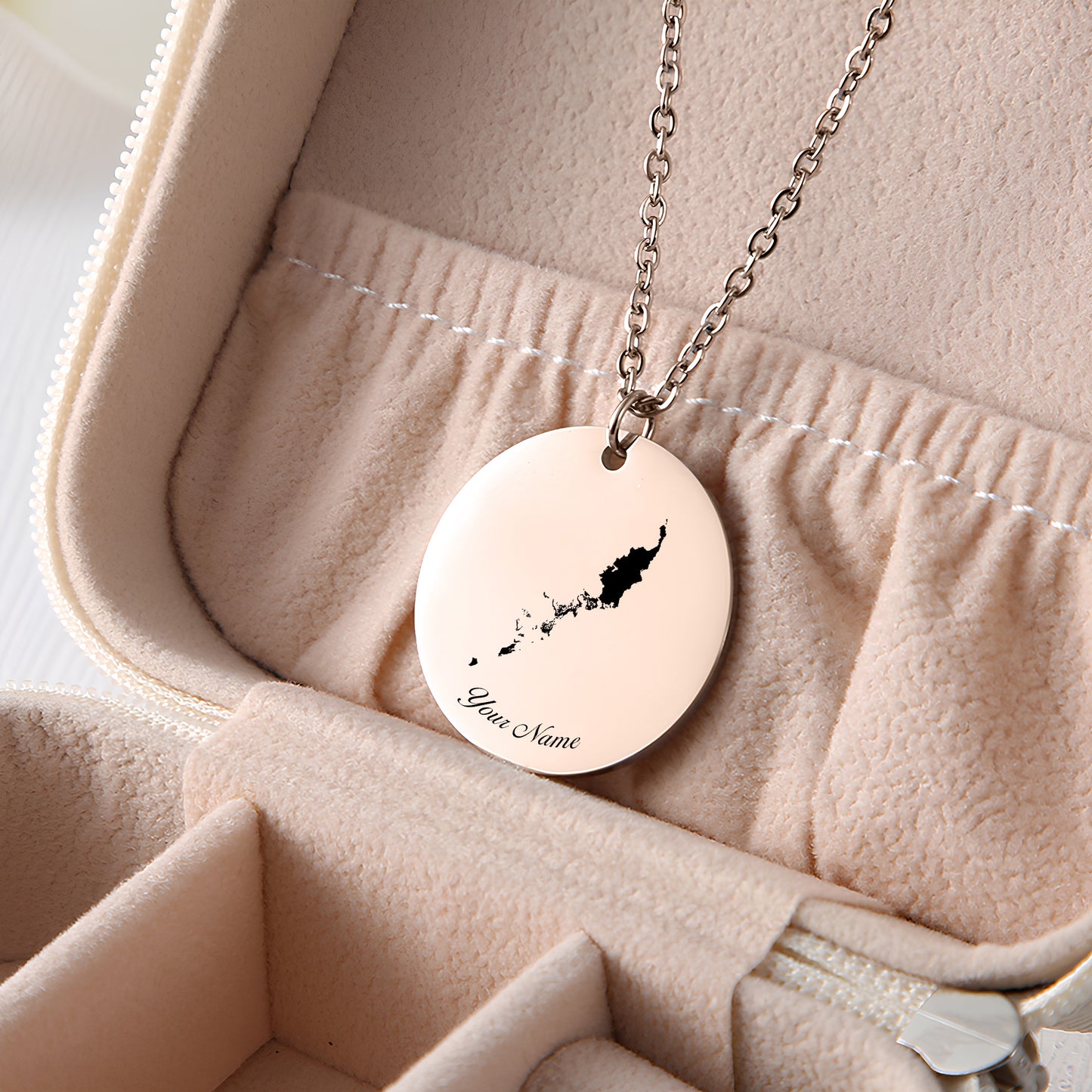 Palau Country Map Necklace - Personalizable Jewelry