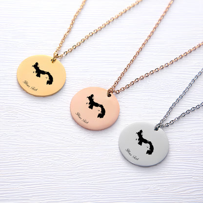 Panama Country Map Necklace - Personalizable Jewelry