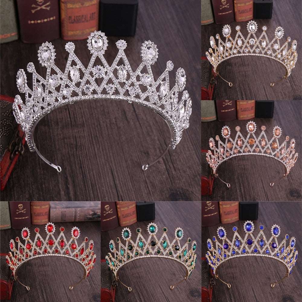 Baroque Crystal Prom Princess Diadem Crown Tiara Headband For Women shehzadizevar