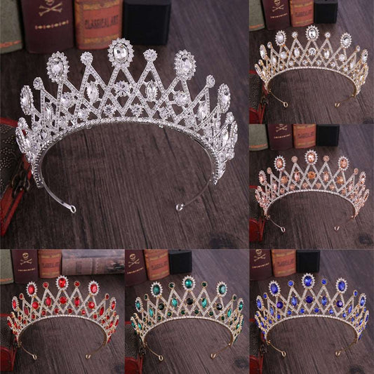 Baroque Crystal Prom Princess Diadem Crown Tiara Headband For Women shehzadizevar