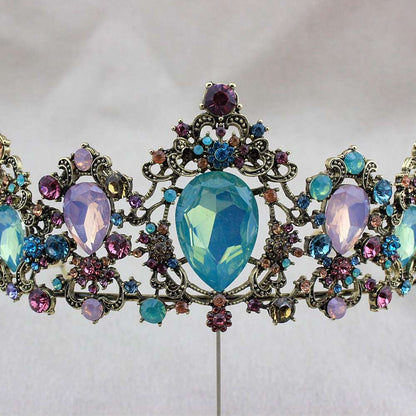 Baroque Retro Gold Color Crystal Bridal Tiaras Crowns