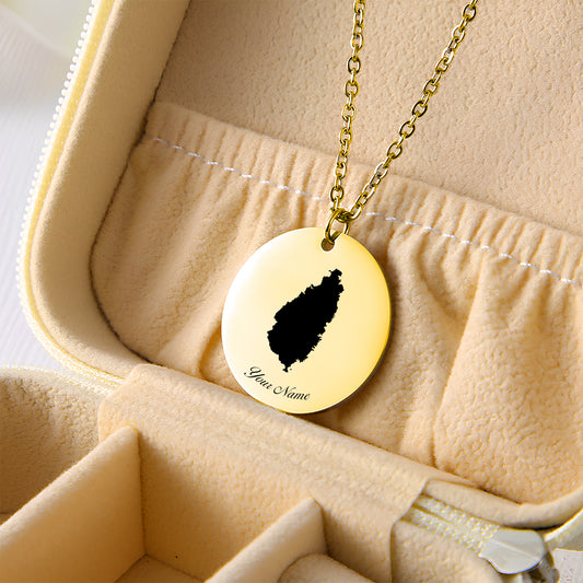 Saint Lucia Country Map Necklace - Personalizable Jewelry