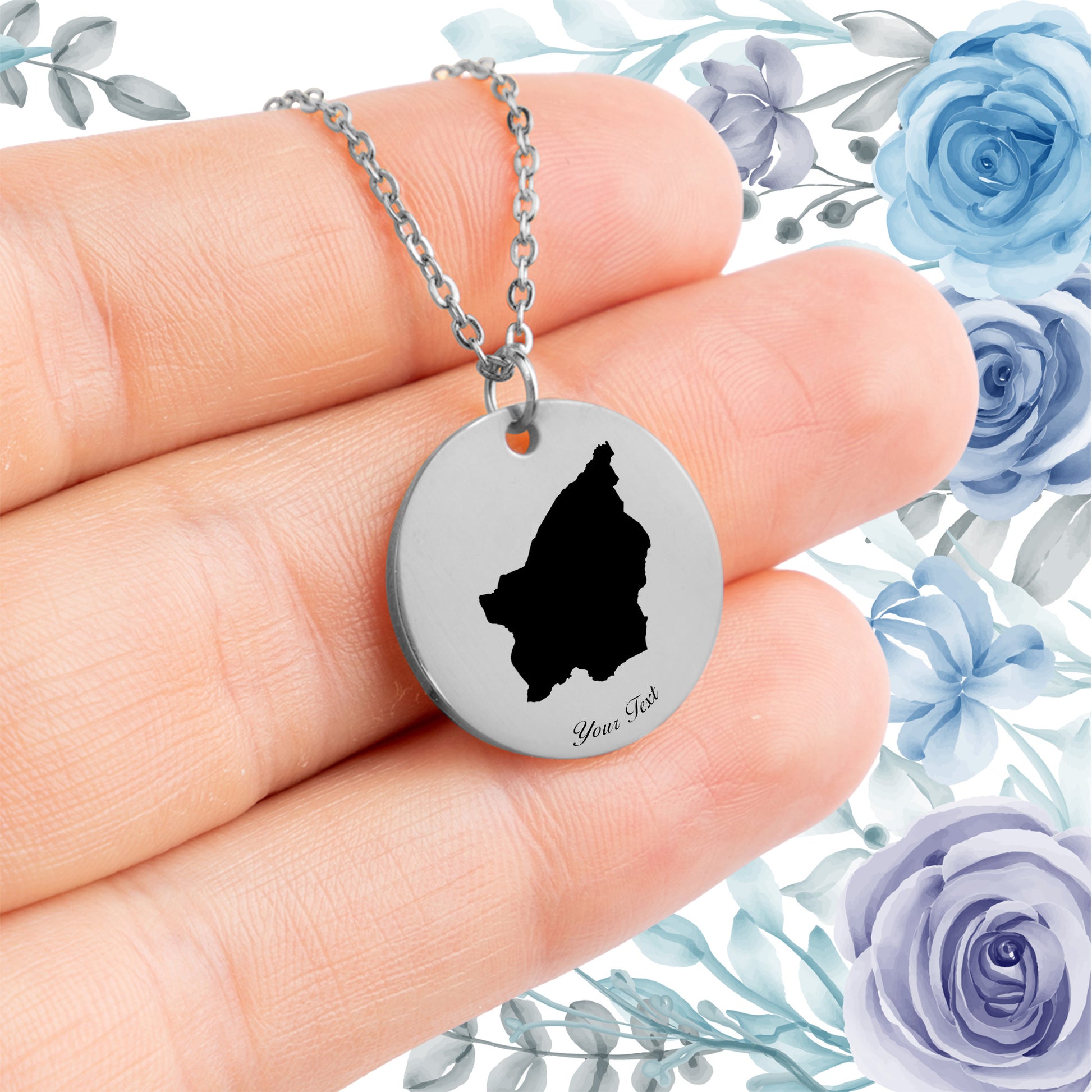 San Marino Country Map Necklace - Personalizable Jewelry