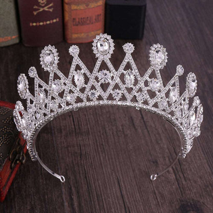 Baroque Crystal Prom Princess Diadem Crown Tiara Headband For Women shehzadizevar