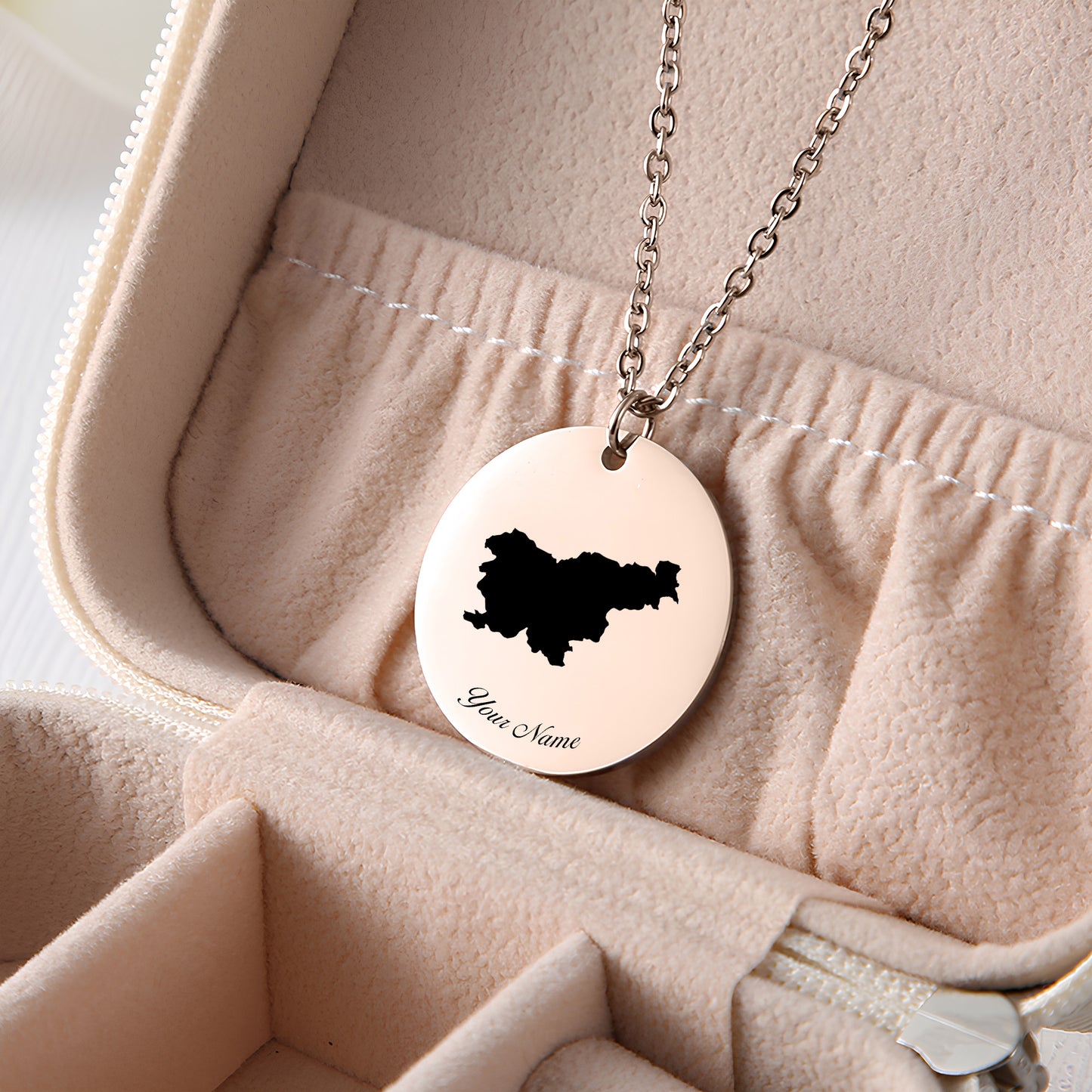 Slovenia Country Map Necklace - Personalizable Jewelry