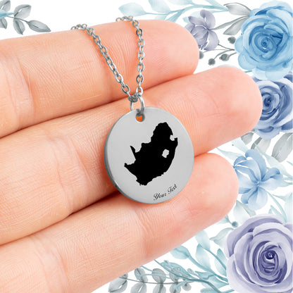 South Africa Country Map Necklace - Personalizable Jewelry