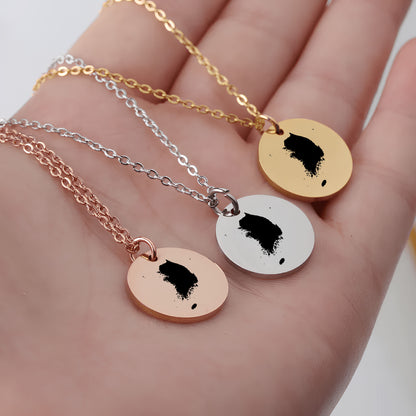 South Korea Country Map Necklace - Personalizable Jewelry