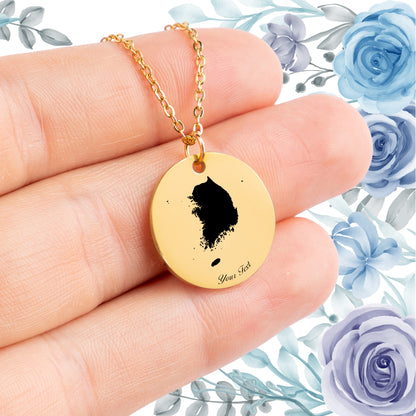 South Korea Country Map Necklace - Personalizable Jewelry