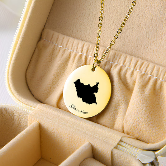 South Sudan Country Map Necklace - Personalizable Jewelry