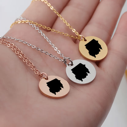 Sudan Country Map Necklace - Personalizable Jewelry