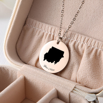 Sudan Country Map Necklace - Personalizable Jewelry