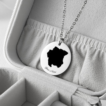 Suriname Country Map Necklace - Personalizable Jewelry