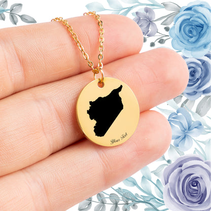 Syria Country Map Necklace - Personalizable Jewelry