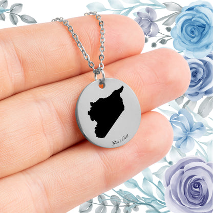 Syria Country Map Necklace - Personalizable Jewelry