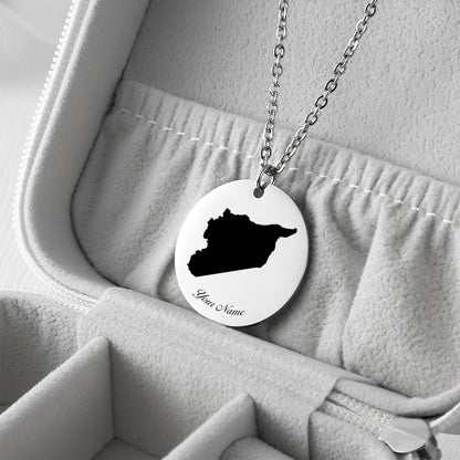 Syria Country Map Necklace - Personalizable Jewelry