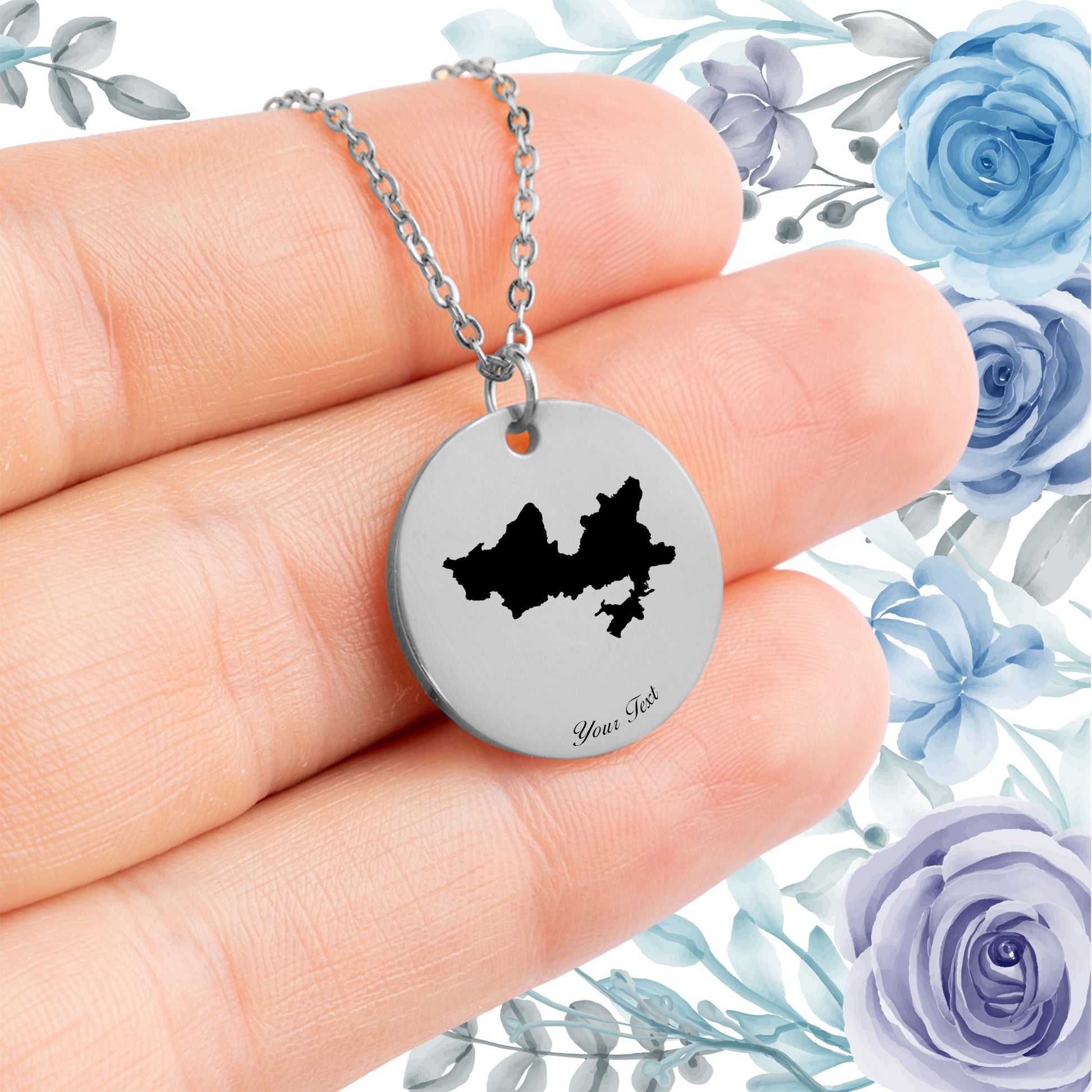 Tajikistan Country Map Necklace - Personalizable Jewelry